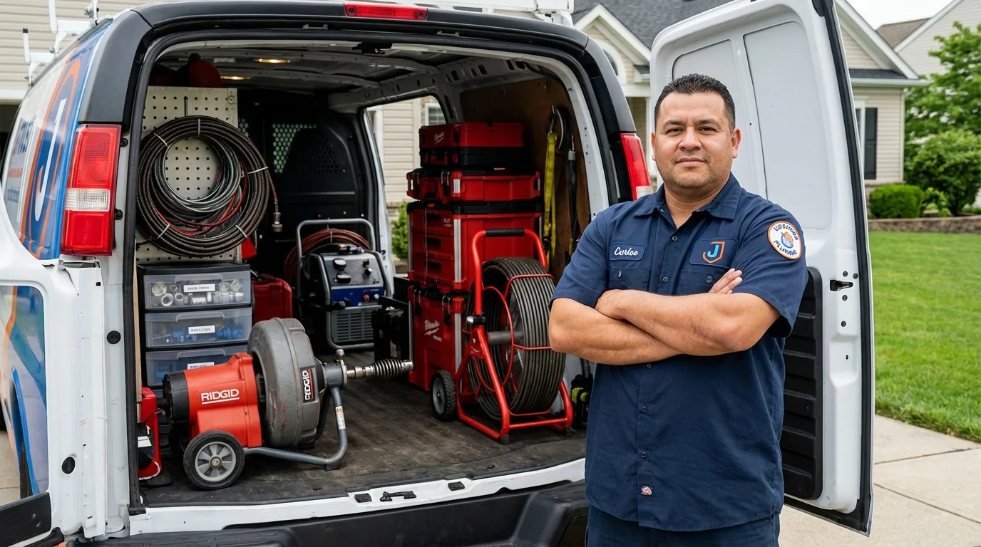 Professional drain cleaning equipment and Johns Plumbing LLC plumber in Holgate